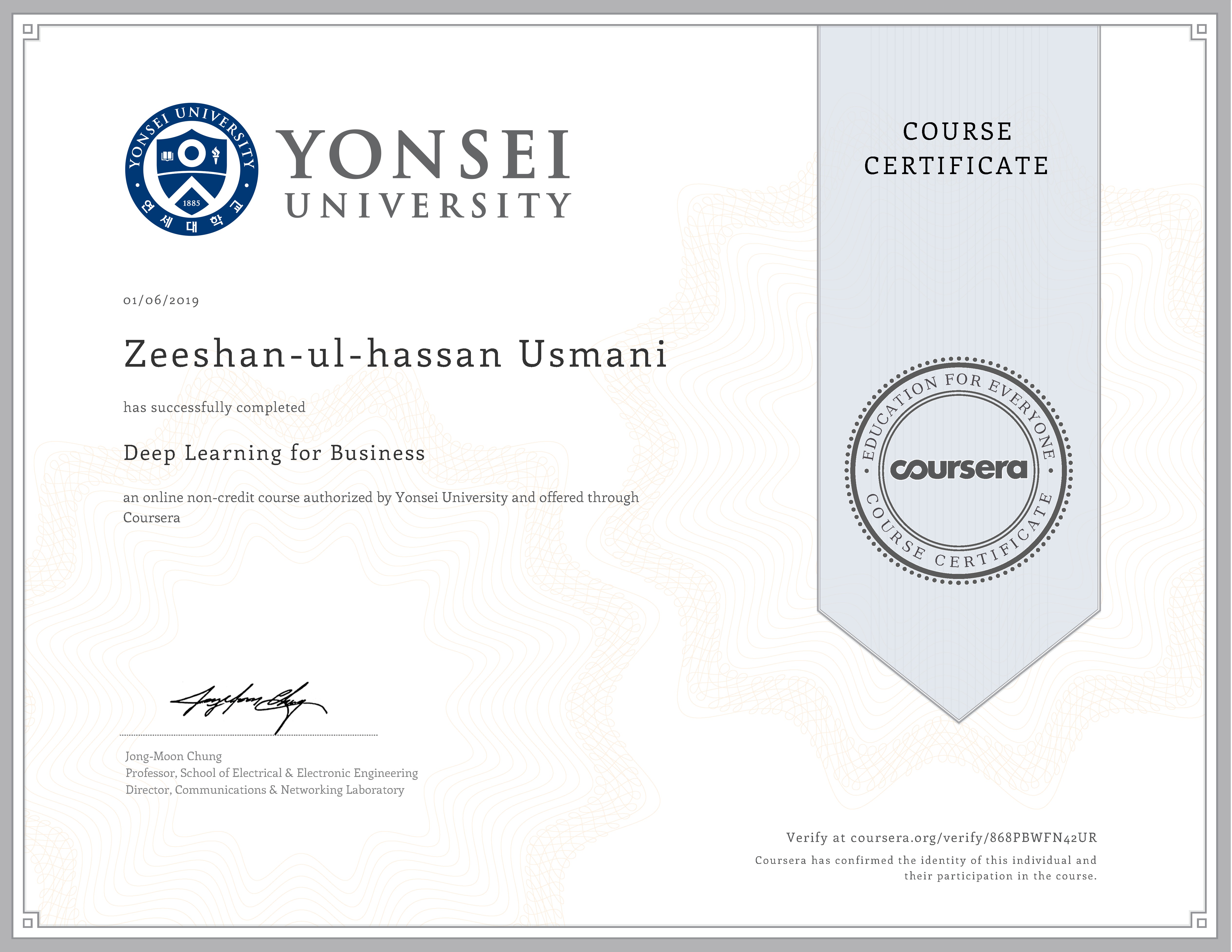 Deep Learning for Business Certificate