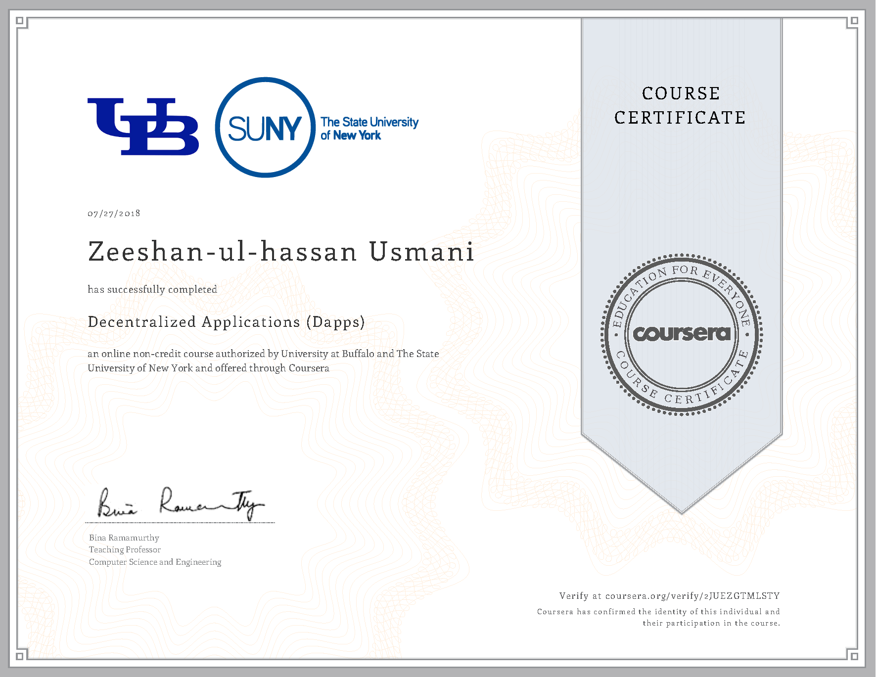 Decentralized Applications (DApps) Certificate