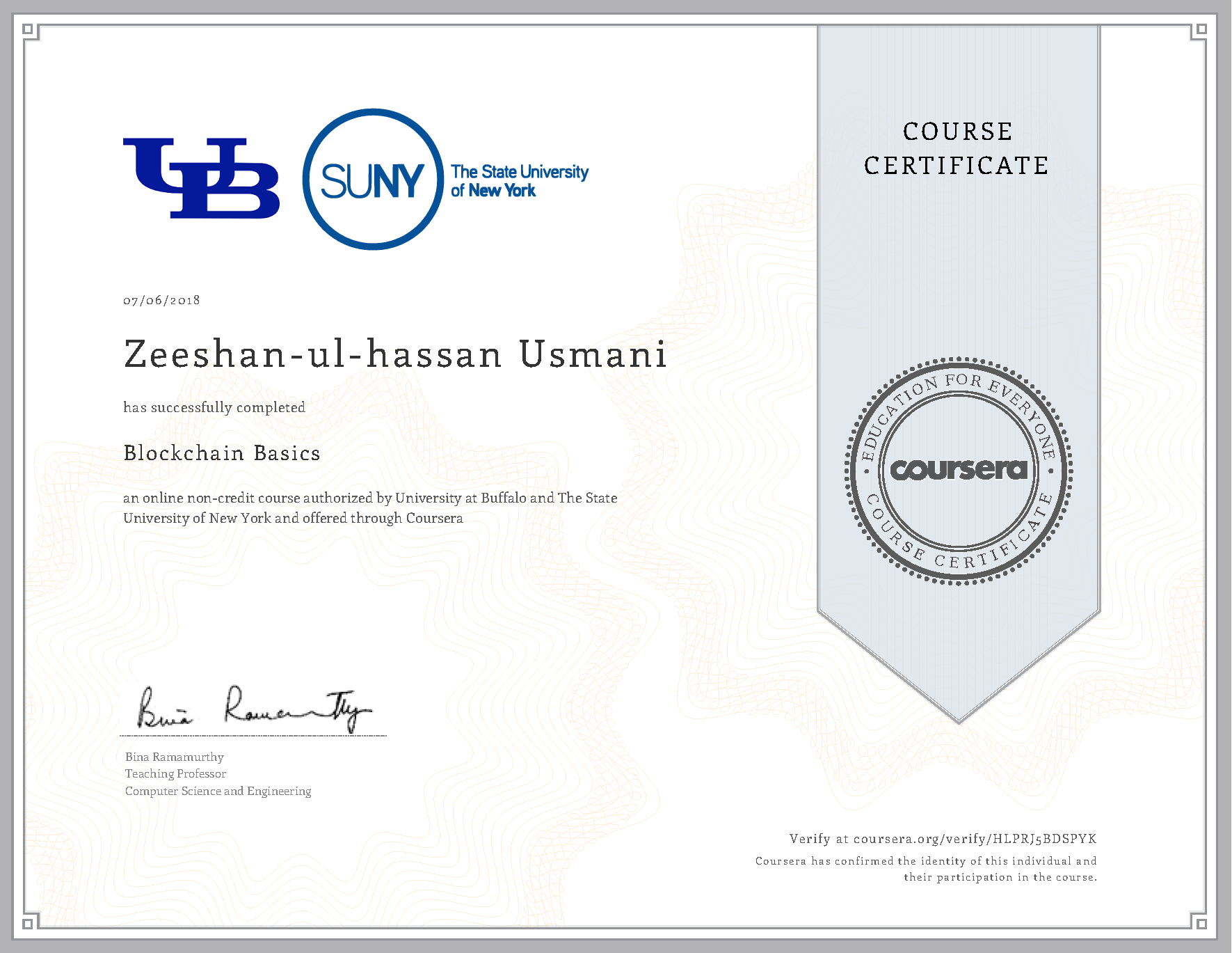 Blockchain Basics Certificate