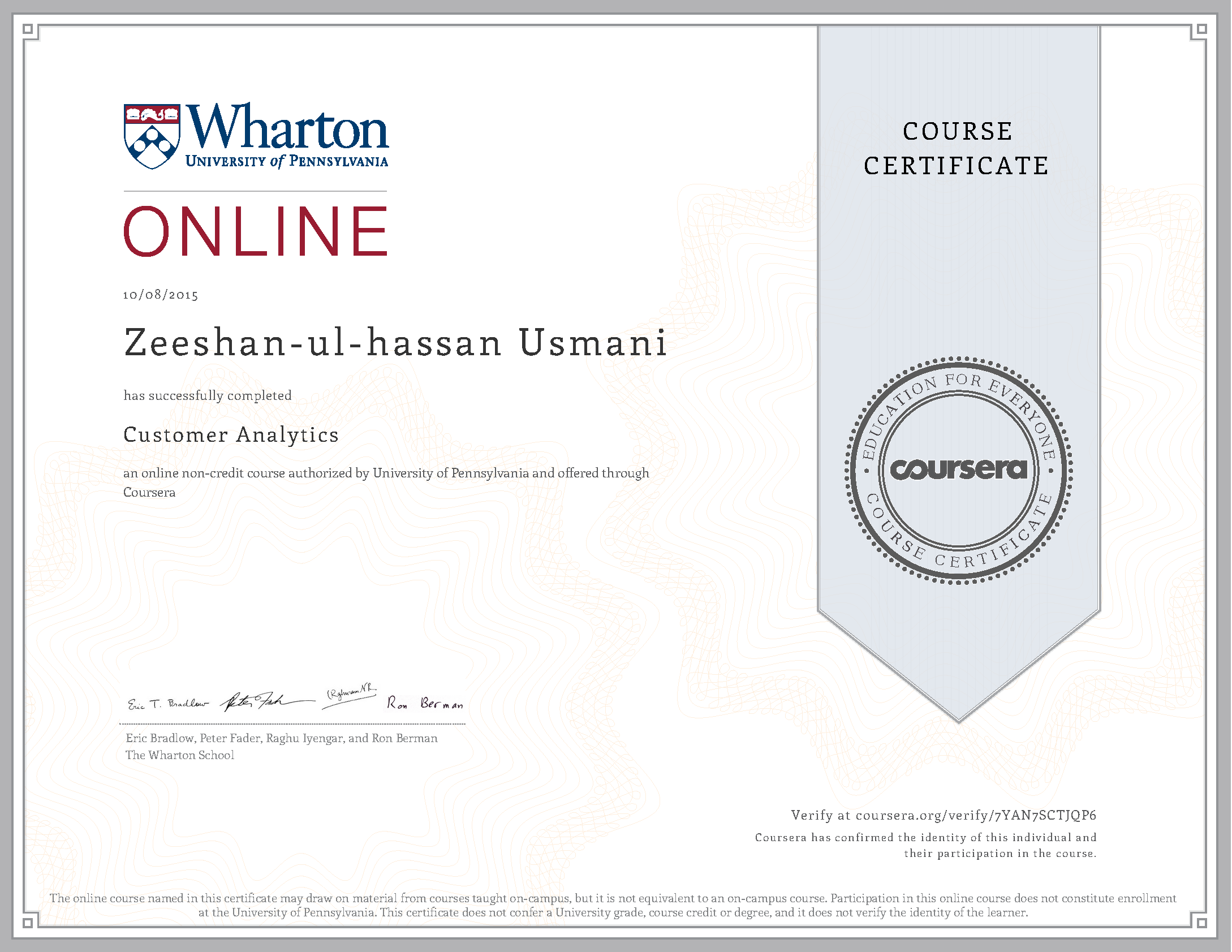 Data Science Professional Certificate Certificate