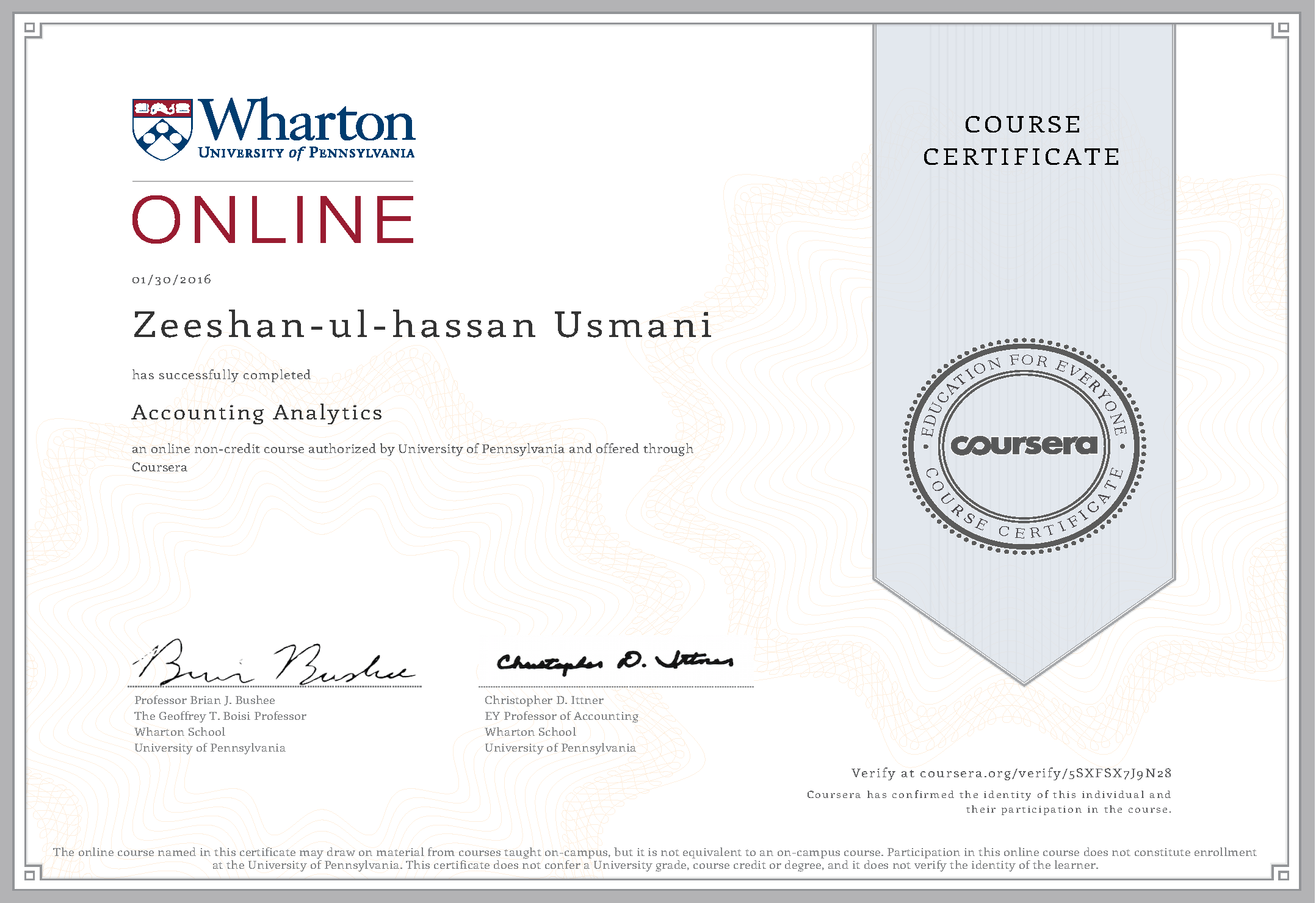 Accounting Analytics Certificate