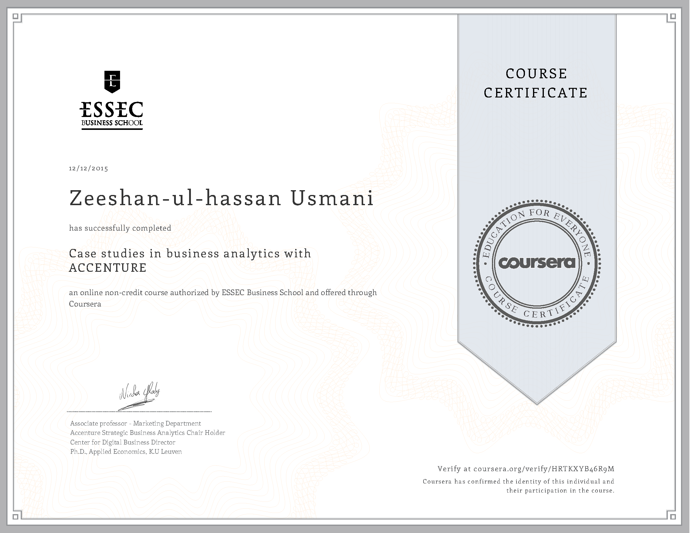 Case studies in Business Analytics with Accenture Certificate