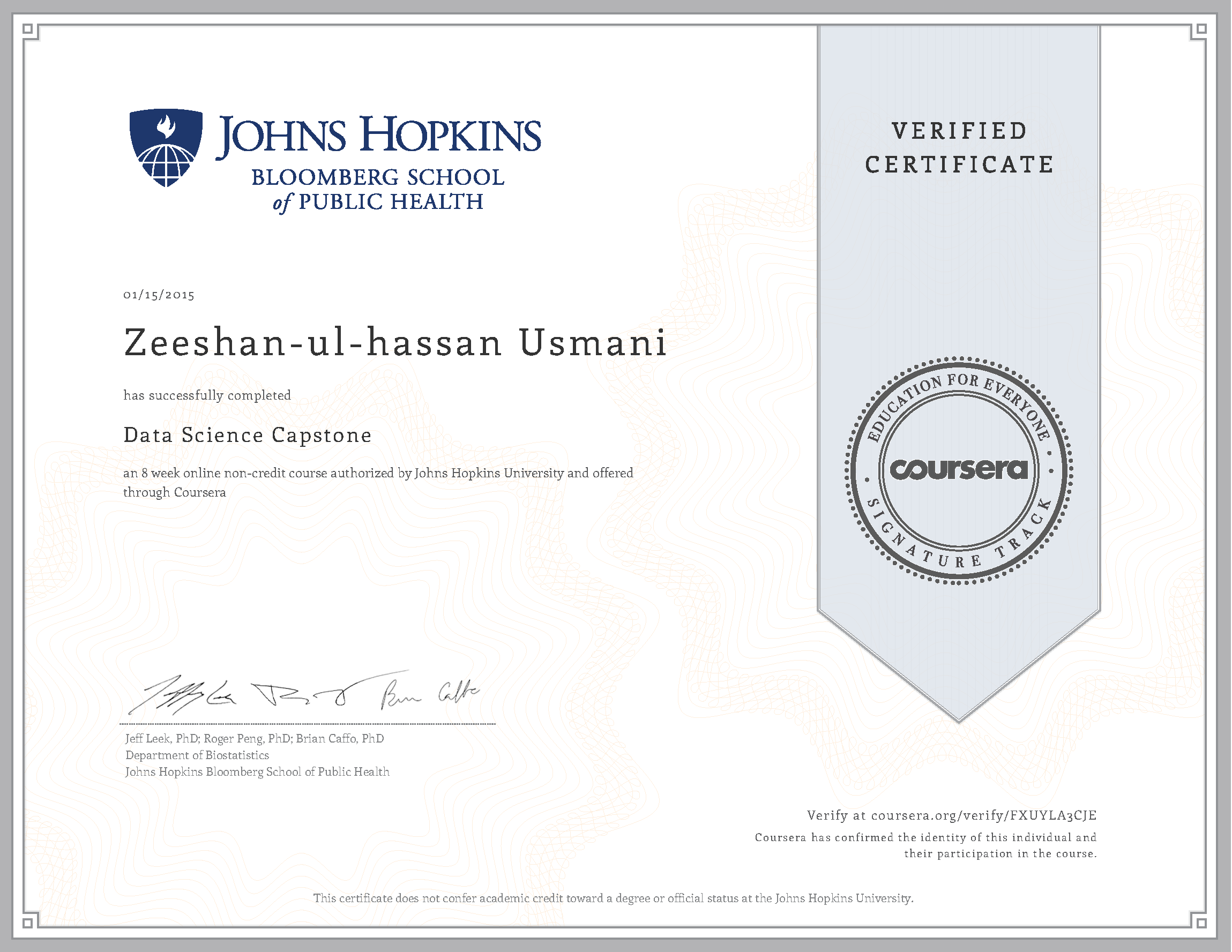 Data Science Capstone Certificate