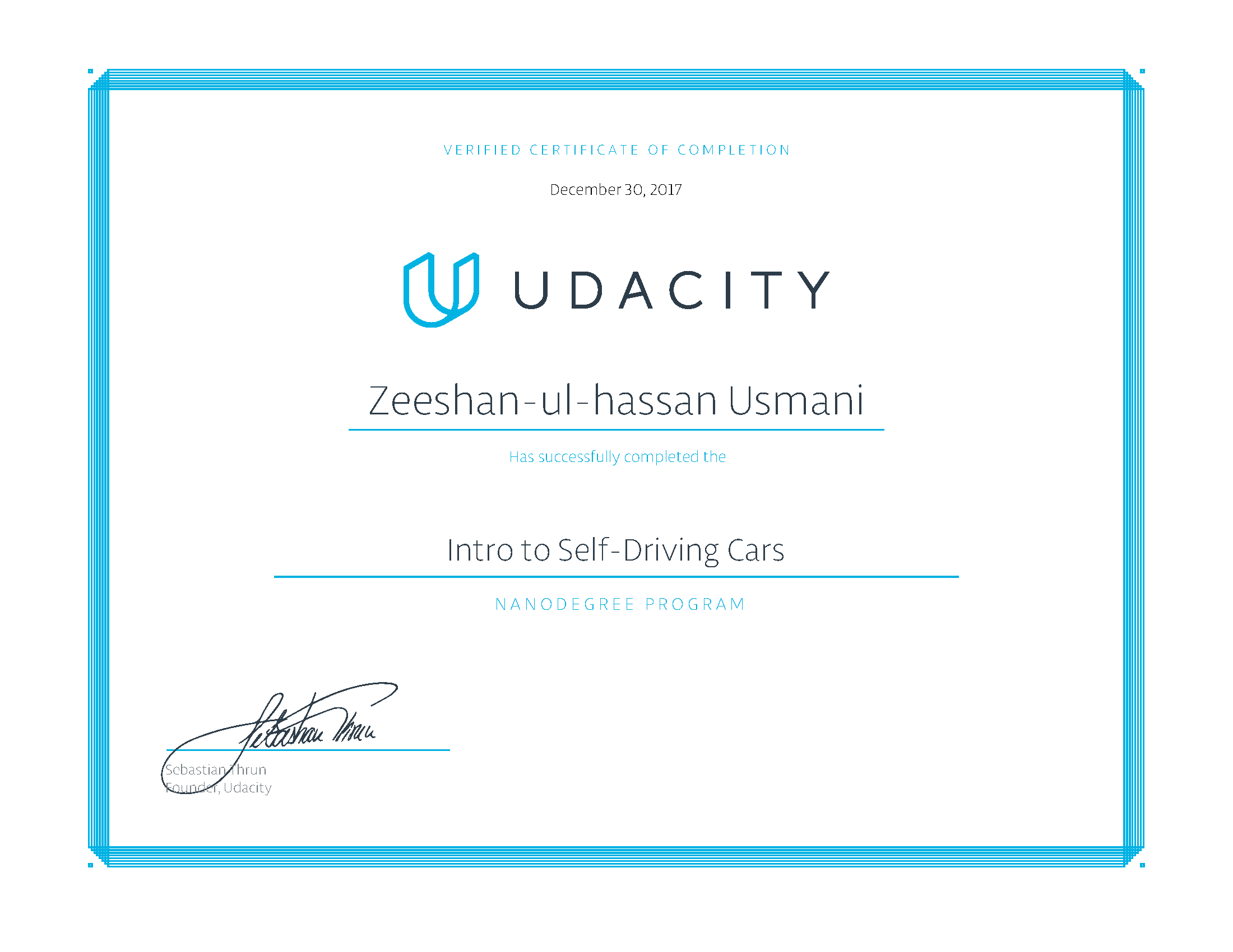 Intro to Self-Driving Cars Certificate