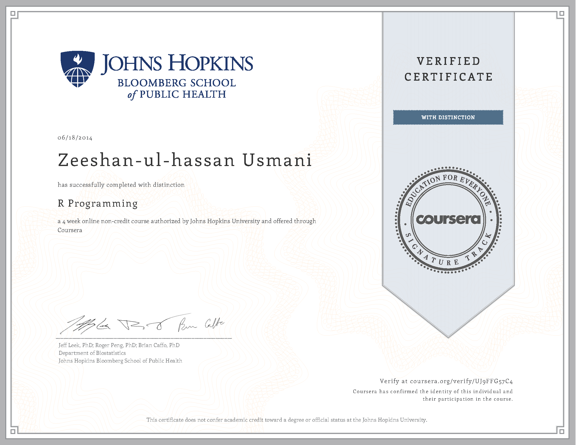 R Programming Certificate